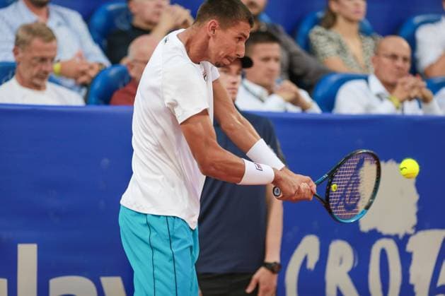 Croatia, Umag, 300723. Plava Laguna Croatia Open Umag. Final between Swiss Stan Wawrinka and Australian Alexei Popyrin. In the photo: Alexei Popyrin. Photo: Goran Sebelic CROPIX Umag Copyright: xxGoranxSebelicx popyrin_wawrinka10-300723