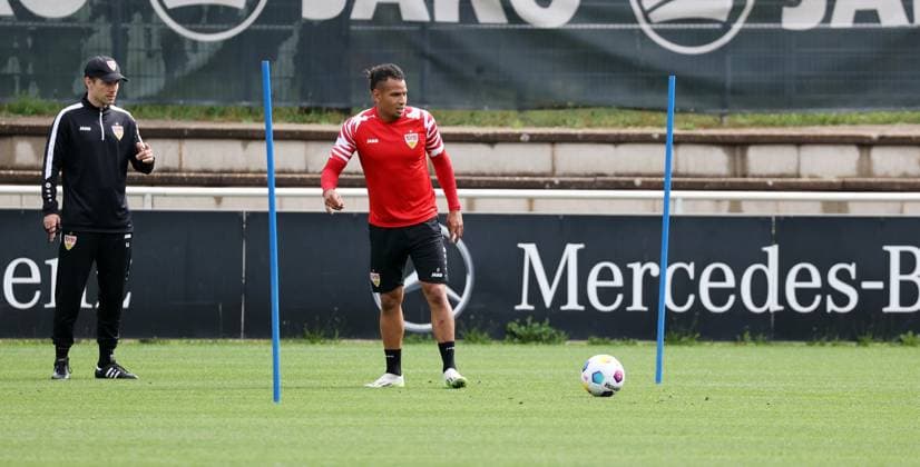 30 07 23 VfB Stuttgart training Germany, Stuttgart, 30 07 2023, football, Bundesliga, VfB Stuttgart training Juan Jose Perea