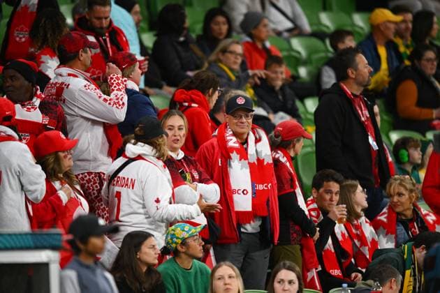 Mandatory Credit: Photo by Morgan Hancock Shutterstock (14028970l) Canada fans Canada Women v Australia Women, FIFA Women s World Cup, Group B, International Football, Melbourne Rectangular Stadium, Perth, Australia - 31 July 2023 Canada Women v Australia Women, FIFA Women s World Cup, Group B, International Football, Melbourne Rectangular Stadium, Perth, Australia - 31 July 2023  Copyright: xMorganxHancock Shutterstockx 14028970l