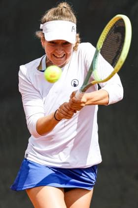 DTB internationals Ladies Open 2023 by Wilson, 31 07 2023, 24 boso Ladies Open Hechingen, Category AA 1 Round Qualification Sign In Doubles Julia Middendorf GER vs Tilwith Di Girolami BEL Julia Middendorf GER DTB internationals Ladies Open 2023 by Wilson Hechingen Copyright: xEibner-Pressefoto RogerxBuerkex EP_EER