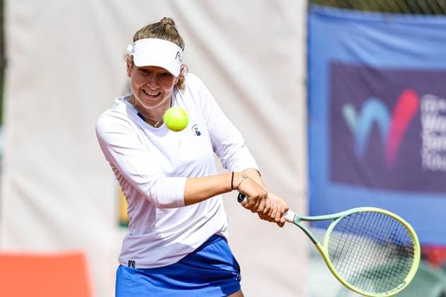 DTB internationals Ladies Open 2023 by Wilson, 31 07 2023, 24 boso Ladies Open Hechingen, Category AA 1 Round Qualification Sign In Doubles Julia Middendorf GER vs Tilwith Di Girolami BEL Julia Middendorf GER DTB internationals Ladies Open 2023 by Wilson Hechingen Copyright: xEibner-Pressefoto RogerxBuerkex EP_EER
