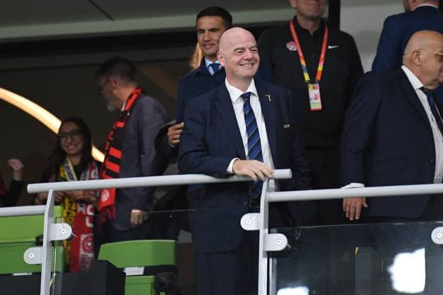 Mandatory Credit: Photo by Morgan Hancock Shutterstock (14028970p) Gianni Infantino Canada Women v Australia Women, FIFA Women s World Cup, Group B, International Football, Melbourne Rectangular Stadium, Perth, Australia - 31 July 2023 Canada Women v Australia Women, FIFA Women s World Cup, Group B, International Football, Melbourne Rectangular Stadium, Perth, Australia - 31 July 2023 Copyright: xMorganxHancock Shutterstockx 14028970p