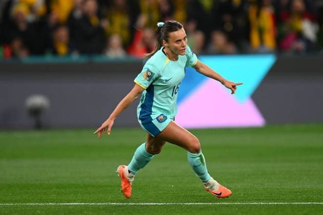 Mandatory Credit: Photo by Morgan Hancock Shutterstock (14028970v) Hayley Raso of Australia scores the first goal Canada Women v Australia Women, FIFA Women s World Cup, Group B, International Football, Melbourne Rectangular Stadium, Perth, Australia - 31 July 2023 Canada Women v Australia Women, FIFA Women s World Cup, Group B, International Football, Melbourne Rectangular Stadium, Perth, Australia - 31 July 2023 Copyright: xMorganxHancock Shutterstockx 14028970v