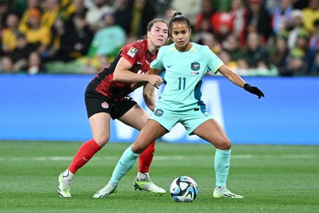 WWC23 CANADA AUSTRALIA, Mary Fowler of Australia during the FIFA Women s World Cup 2023 soccer match between Canada and Australia at Melbourne Rectangular Stadium in Melbourne, Monday, July 31, 2023. ( NO ARCHIVING, EDITORIAL USE ONLY, NO USE IN BOOKS WITHOUT CONSENT MELBOURNE VICTORIA AUSTRALIA  Copyright: xJAMESxROSSx 20230731001826356701