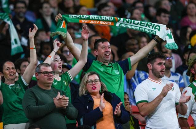 2023 FIFA Women s World Cup Group B, Brisbane Stadium, Brisbane, Australia 31 7 2023 Republic of Ireland WNT vs Nigeria Ireland fans at the game Ireland fans at the game 31 7 2023  Copyright: x INPHO RyanxByrnex RB1_9815
