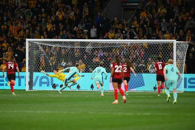 Mandatory Credit: Photo by Morgan Hancock Shutterstock (14028970ey) Stephanie Catley of Australia scores a penalty Canada Women v Australia Women, FIFA Women s World Cup, Group B, International Football, Melbourne Rectangular Stadium, Perth, Australia - 31 July 2023 Canada Women v Australia Women, FIFA Women s World Cup, Group B, International Football, Melbourne Rectangular Stadium, Perth, Australia - 31 July 2023 Copyright: xMorganxHancock Shutterstockx 14028970ey