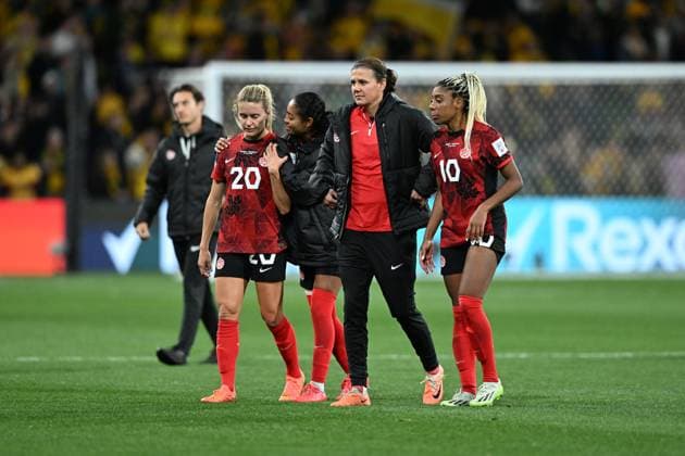 WWC23 CANADA AUSTRALIA, A djecetd Canada follwoing their loss to Australia during the FIFA Women s World Cup 2023 soccer match between Canada and Australia at Melbourne Rectangular Stadium in Melbourne, Monday, July 31, 2023. ( NO ARCHIVING, EDITORIAL USE ONLY, NO USE IN BOOKS WITHOUT CONSENT MELBOURNE VICTORIA AUSTRALIA  Copyright: xJAMESxROSSx 20230731001826397620