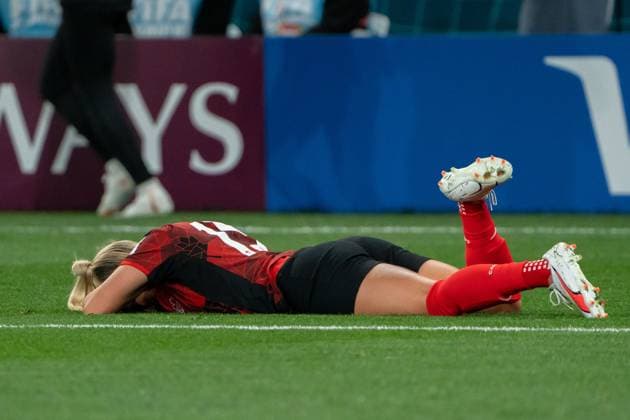 Sport Bilder des Tages Melbourne, Australia, July 31st 2023: Adriana Leon (19 Canada) is injured during the 2023 FIFA Womens World Cup Group B football match between Canada and Australia at Melbourne Rectangular Stadium (AAMI Park) in Melbourne, Australia. (Noe Llamas SPP) Copyright: xNoexLlamasx xSPPx spp-en-NoLlSp-20230731-NLB02288