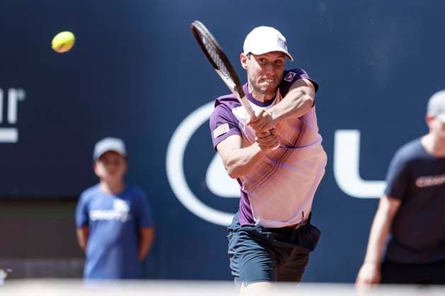 TENNIS - ATP, Tennis Herren Generali Open 2023 KITZBUEHEL,AUSTRIA,31.JUL.23 - TENNIS - ATP World Tour, Generali Open. Image shows Filip Misolic (AUT).  GEPAxpictures xPatrickxSteiner