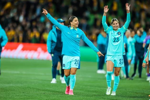 July 31, 2023, Brisbane, Queensland, Australia: MELBOURNE, AUSTRALIA - JULY 31: Sam KERR of Australia celebrates beating Canada at the FIFA Women s World Cup Australia & New Zealand 2023 at Melbourne Rectangular Stadium on July 31, 2023 Brisbane Australia - ZUMAp121 20230731_zsp_p121_085 Copyright: xChrisxPutnamx