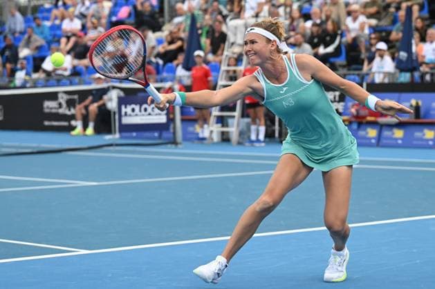 International women s tennis tournament, 1st round, Marie Bouzkova, pictured, (CZE) vs. Jaqueline Cristian (RO), in Prague, Czech Republic, July 31, 2023. (CTKxPhoto MichalxKamaryt) CTKPhotoP2023073105417  CTKPhotoP2023073105417