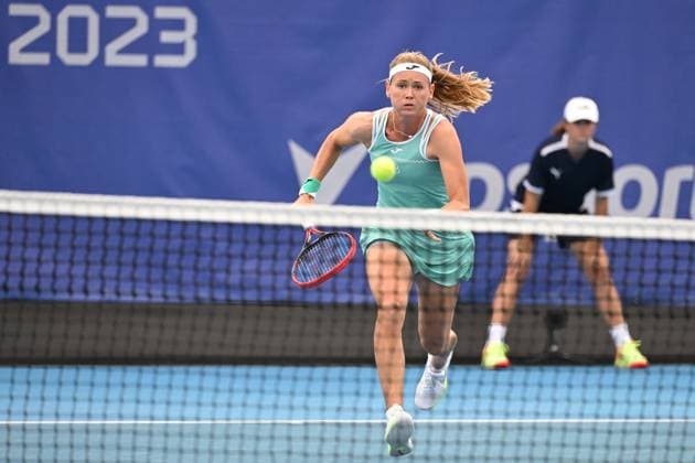 International women s tennis tournament, 1st round, Marie Bouzkova, pictured, (CZE) vs. Jaqueline Cristian (RO), in Prague, Czech Republic, July 31, 2023. (CTKxPhoto MichalxKamaryt) CTKPhotoP2023073105459  CTKPhotoP2023073105459