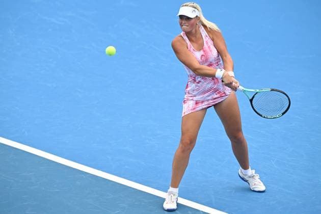 International women s tennis tournament, 1st round, Barbora Palicova, pictured, (CZE) vs Emiliana Arango (CO), in Prague, Czech Republic, August 1, 2023. (CTKxPhoto MichalxKamaryt) CTKPhotoP2023080104340  CTKPhotoP2023080104340