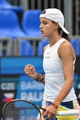 International women s tennis tournament, 1st round, Barbora Palicova (CZE) vs Emiliana Arango, pictured, (CO), in Prague, Czech Republic, August 1, 2023. (CTKxPhoto MichalxKamaryt) CTKPhotoP2023080104420  CTKPhotoP2023080104420