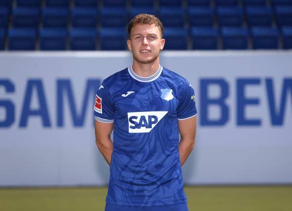 Dennis Geiger , TSG 1899 Hoffenheim Porträttermin TSG 1899 Hoffenheim 2023 2024 Zuzenhausen, GER, 01 08 2023 ,Football 1 Bundesliga 2023 2024 Editorial use only