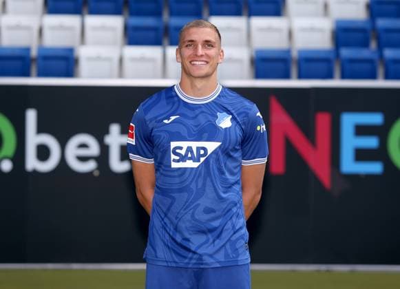 Grischa Prömel , TSG 1899 Hoffenheim Porträttermin TSG 1899 Hoffenheim 2023 2024 Zuzenhausen, GER, 01 08 2023 ,Football 1 Bundesliga 2023 2024 Editorial use only