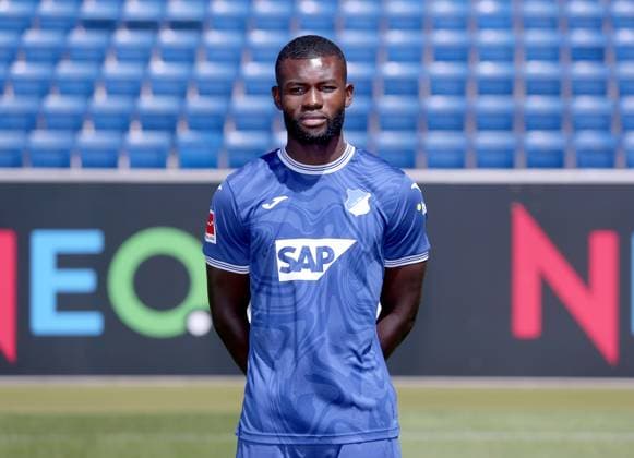 Ihlas Bebou , TSG 1899 Hoffenheim Porträttermin TSG 1899 Hoffenheim 2023 2024 Zuzenhausen, GER, 01 08 2023 ,Football 1 Bundesliga 2023 2024 Editorial use only