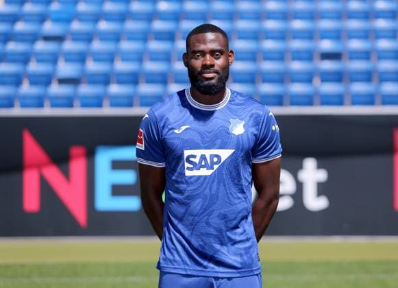 Kasim Adams , TSG 1899 Hoffenheim Porträttermin TSG 1899 Hoffenheim 2023 2024 Zuzenhausen, GER, 01 08 2023 ,Football 1 Bundesliga 2023 2024 Editorial use only