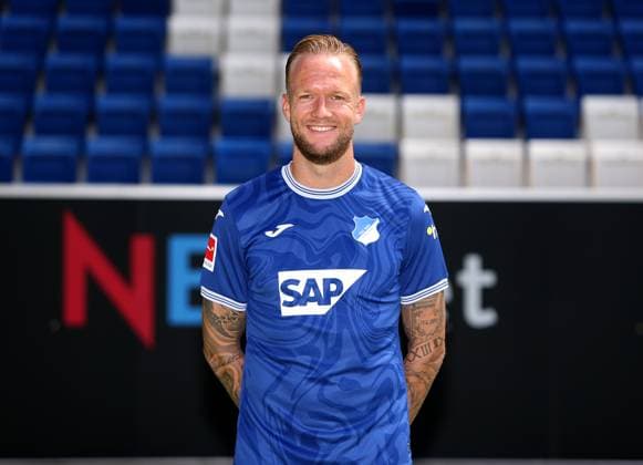 Kevin Vogt , TSG 1899 Hoffenheim Porträttermin TSG 1899 Hoffenheim 2023 2024 Zuzenhausen, GER, 01 08 2023 ,Football 1 Bundesliga 2023 2024 Editorial use only
