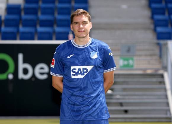Robert Skov , TSG 1899 Hoffenheim Porträttermin TSG 1899 Hoffenheim 2023 2024 Zuzenhausen, GER, 01 08 2023 ,Football 1 Bundesliga 2023 2024 Editorial use only