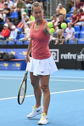 Barbora Strycova (Czech Republic) is seen during match against Ankita Raina (India) within the WTA, Tennis Damen Prague Open 2023 tennis tournament, 1st round, on August 2, 2023, in Prague, Czech Republic. (CTKxPhoto MichalxKamaryt) CTKPhotoP2023080204632  CTKPhotoP2023080204632