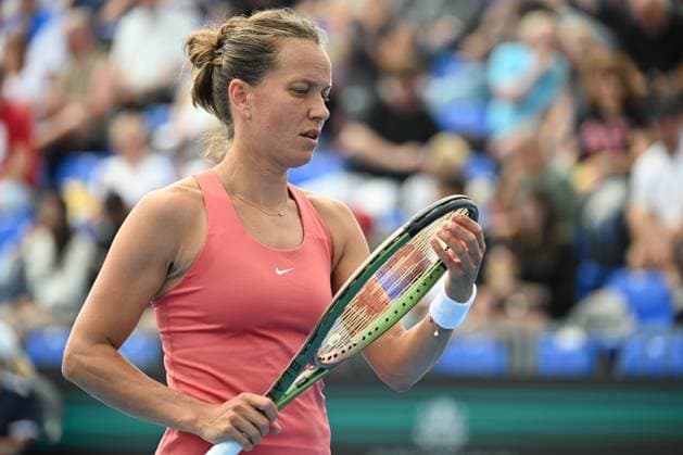 Barbora Strycova (Czech Republic) is seen during match against Ankita Raina (India) within the WTA, Tennis Damen Prague Open 2023 tennis tournament, 1st round, on August 2, 2023, in Prague, Czech Republic. (CTKxPhoto MichalxKamaryt) CTKPhotoP2023080204669  CTKPhotoP2023080204669