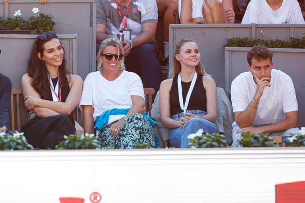 Dominic Thiem team in the players box, L R in black dress girlfriend Lili Paul Roncalli and mother Karin Thiem. Copyright: xJuergenxHasenkopfx