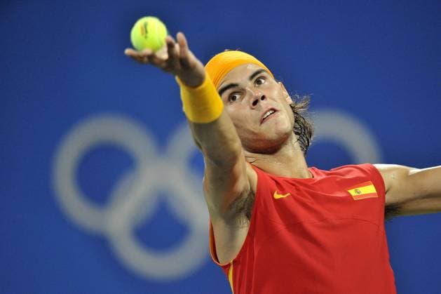 Beijing 2008 Olympic Games, Olympische Spiele, Olympia, OS - Nadal and Robredo defeat Bjorkman and Soderling Spain s Rafael Nadal and Tommy Robredo defeats, 6-3, 6-3, Sweden s Jonas Bjorkman and Robin Soderling in their first round double match at the XXIX Olympic games at the Olympic Green Tennis Center in Beijing, China on August 11, 2008. Photo by Gouhier-Hahn-Nebinger Cameleon ABACAPRESS.COM Beijing China  Copyright: xGouhier-Hahn-Nebinger ABACAx 160492_042 Gouhier-Hahn-Nebinger ABACAx 160492_042