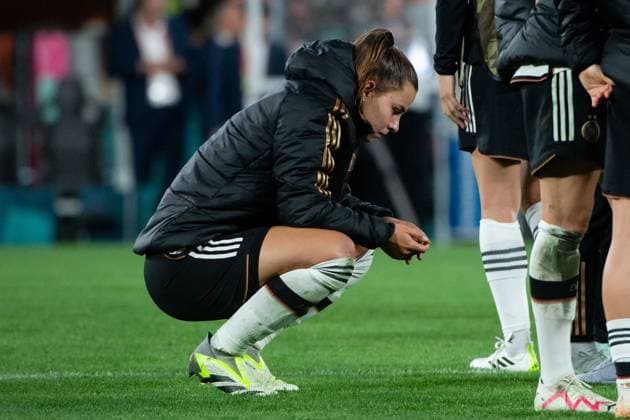 Lena Oberdorf Germany, 06 is disappointed about the draw and elimination after the group stage, AUS, South Korea vs Germany, FIFA Womens World Cup Australia 2023, Matchday 3, Group H, 03 08 2023 AUS, South Korea vs Germany, FIFA Womens World Cup Australia 2023, Matchday 3, Group H, 03 08 2023 Brisbane Copyright: xEibner-Pressefoto Memmlerx EP_MMR