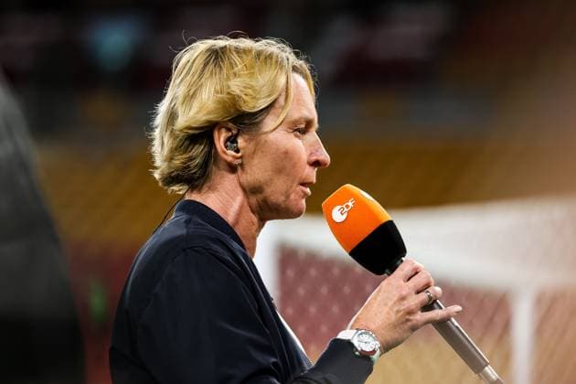 FIFA Womens World Cup 2023 South Korea Germany 03 08 2023 Martina Voss Tecklenburg national coach, Germany at ZDF microphone FIFA Womens World Cup 2023 South Korea Germany Brisbane Meaanjin, Suncorp Stadium, 03 08 2023 Copyright: xBEAUTIFULxSPORTS Jonesx