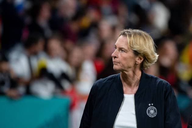 Martina Voss Tecklenburg Germany, national coach , is disappointed with the draw and elimination after the group stage, AUS, South Korea vs Germany, FIFA Womens World Cup Australia 2023, Matchday 3, Group H, 03 08 2023 AUS, South Korea vs Germany, FIFA Womens World Cup Australia 2023, Matchday 3, Group H, 03 08 2023 Brisbane Copyright: xEibner-Pressefoto Memmlerx EP_MMR