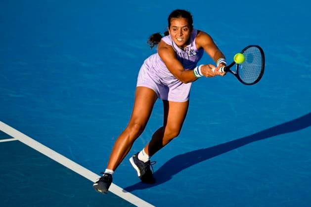 Ankita Raina (India) in action against Linda Noskova (Czech Republic) during the WTA, Tennis Damen Prague Open 2023 tennis tournament, 2nd round, on August 3, 2023, in Prague, Czech Republic. (CTKxPhoto OndrejxDeml) CTKPhotoP2023080307088  CTKPhotoP2023080307088