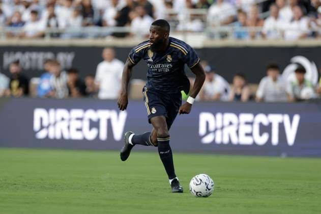 ORLANDO, FL - AUGUST 02: Real Madrid defender Antonio Rüdiger (22) during the game between Juventus and Real Madrid on August 2, 2023 at Camping World Stadium in Orlando, Fl. (Photo by David Rosenblum Icon Sportswire) SOCCER: AUG 02 Soccer Champions Tour - Juventus vs Real Madrid EDITORIAL USE ONLY Icon230802373883