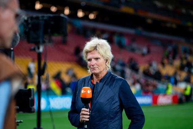 Claudia Neumann ZDF TV commentator, sports reporter interviewing, AUS, South Korea vs Germany, FIFA Womens World Cup Australia 2023, Matchday 3, Group H, 03 08 2023 AUS, South Korea vs Germany, FIFA Womens World Cup Australia 2023, Matchday 3, Group H, 03 08 2023 Brisbane Copyright: xEibner-Pressefoto Memmlerx EP_MMR