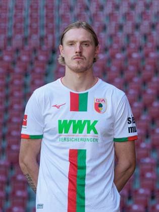 Fredrik Jensen FC Augsburg 1 BL, portrait date 2023 2024