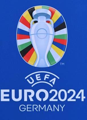 Emblem for Euro 2024 photographed at TSV 1860 Hanau at the Hesse State Association on 4 8 2023 in Hanau DFL DFB REGULATIONS PROHIBIT ANY USE OF PHOTOGRAPHS as IMAGE SEQUENCES and or QUASI VIDEO
