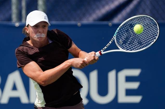 August 4, 2023, Montreal, Quebec, Canada: National Bank Open at IGA Stadium ,Montreal,Quebec,Canada on August-04-2023.Iga swiatek from poland during training at the WTA, Tennis Damen 1000 series national bank open tournament. Montreal Canada - ZUMAl128 20230804_zap_l128_006 Copyright: xPatricexLapointex