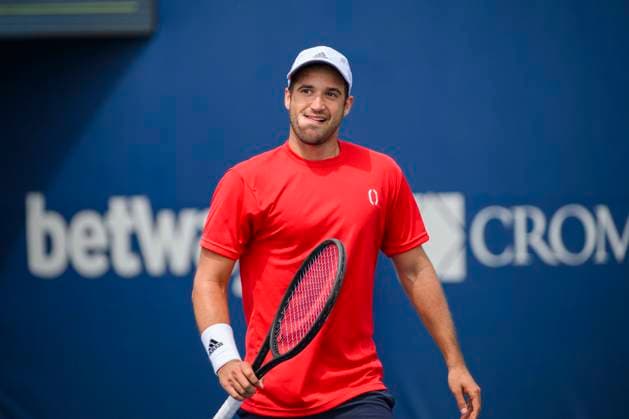 August 5, 2023, Toronto, ON, Canada: Canadas Dan Martin reacts during a match with Australias Aleksandar Vukic during a qualifying round at the National Bank Open, in Toronto, on Saturday, August 5, 2023. Canada News - August 5, 2023  - ZUMAc35_ 20230805_zaf_c35_124 Copyright: xChristopherxKatsarovx