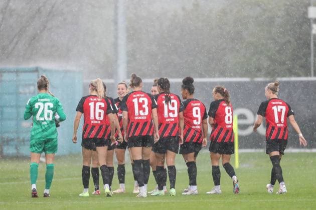 the players of Eintracht Frankfurt, GER, Eintracht Frankfurt vs 1 FC Nuernberg, 1 Frauen Bundesliga, Testspiel, Spielzeit 2023 24, 06 08 2023, GER, Eintracht Frankfurt vs 1 FC Nuernberg, 1 Frauen Bundesliga, Testspiel, Spielzeit 2023 24, Frankfurt Copyright: xEibner-Pressefoto UlrichxScherbaumx EP_USM