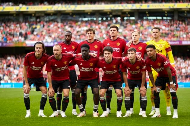 Manchester United, ManU v Athletic Club - Pre-Season Friendly Players of Manchester United line up during the pre-season friendly match between Manchester United and Athletic Club at Aviva Stadium on August 6, 2023, in Dublin, Ireland. Dublin Aviva Stadium Dublin Ireland RL_MCHUvATH_041 Copyright: xRicardoxLarreinax