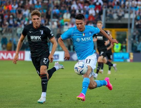Friendly football match - 2023 24 Napoli vs Augsburg 06 08 2023 Castel di Sangro (Aq), Teofilo Patini Stadium, football match valid for a pre-season Serie A 2023 24 friendly match between SSC Napoli vs FCA Augsburg In the picture: Hirving Lozano of SSC Napoli Castel di Sangro stadio Teofilo Patini abruzzo ITALIA Copyright: xFABIOxSASSOxFabioxSassox 2X7A9833-2
