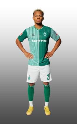 GER, team portrait Werder Bremen 07 08 2023, Wohninvest Weserstadion, Bremen, GER, team portrait Werder Bremen in picture picture shows Felix Agu Werder Bremen 27 CARSTENxHEIDMANNxFOTOGRAFIE;xWerderxviaxnordphotoxGmbH; nph00001