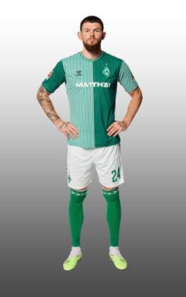 GER, team portrait Werder Bremen 07 08 2023, Wohninvest Weserstadion, Bremen, GER, team portrait Werder Bremen in picture shows Oliver Burke Werder Bremen 24 CARSTENxHEIDMANNxFOTOGRAFIE;xWerderxviaxnordphotoxGmbH; nph00001