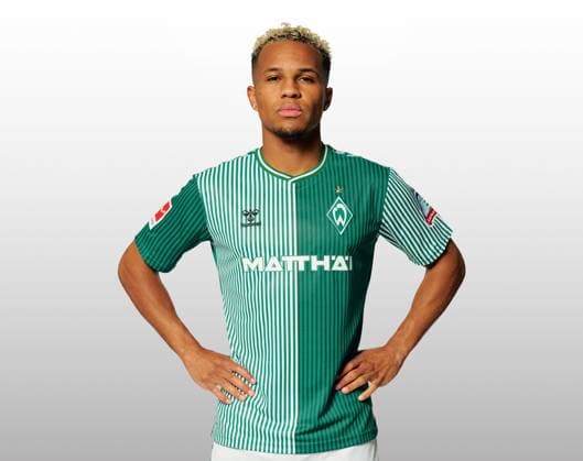 GER, team portrait Werder Bremen 07 08 2023, Wohninvest Weserstadion, Bremen, GER, team portrait Werder Bremen in picture picture shows Felix Agu Werder Bremen 27 CARSTENxHEIDMANNxFOTOGRAFIE;xWerderxviaxnordphotoxGmbH; nph00001