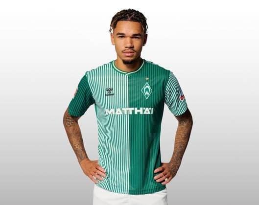 GER, team portrait Werder Bremen 07 08 2023, Wohninvest Weserstadion, Bremen, GER, team portrait Werder Bremen in picture picture shows Justin Njinmah SV Werder Bremen 17 CARSTENxHEIDMANNxFOTOGRAFIE;xWerderxviaxnordphotoxGmbH; nph00001