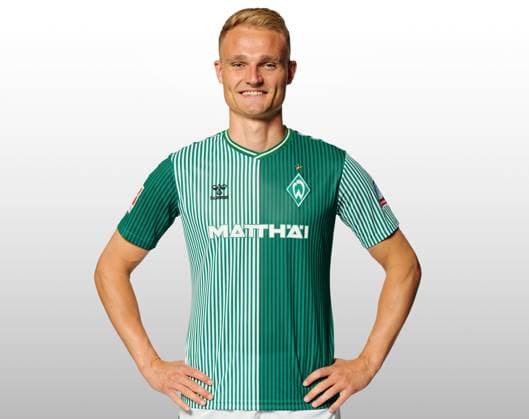 GER, team portrait Werder Bremen 07 08 2023, Wohninvest Weserstadion, Bremen, GER, team portrait Werder Bremen in picture shows Amos Pieper Werder Bremen 05 CARSTENxHEIDMANNxFOTOGRAFIE;xWerderxviaxnordphotoxGmbH; nph00001