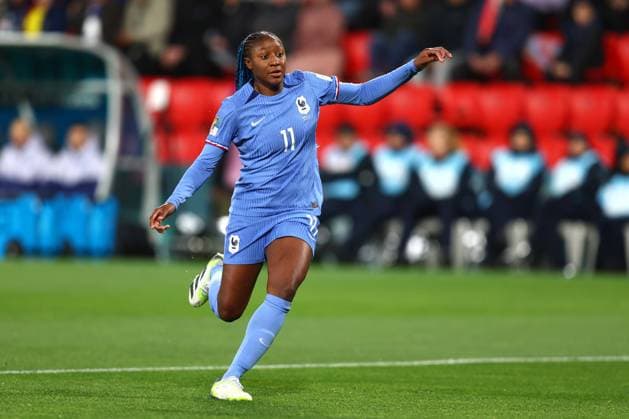 Frankreich gegen Marokko Frauen 8. August 2023, Adelaide Frauen-Weltmeisterschaft 2023 Achtelfinale Frankreich gegen Marokko Frauen Kadidiatou Diani aus Frankreich Foto Charlotte Wilson Abseits Adelaide Australien  Copyright: xCharlottexWilsonx xOffsidexOffside