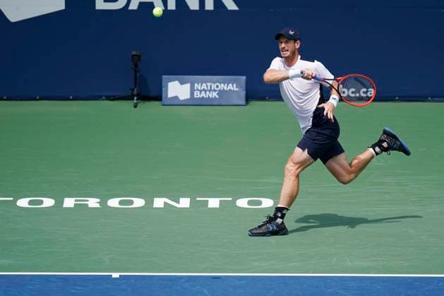 August 8, 2023, Toronto, Ontario, Canada: ANDY MURRAY returns the ball to Lorenzo Sonego at The National Bank Open ATP, Tennis Herren tournament in Toronto Toronto Canada - ZUMAm215 20230808_zip_m215_005 Copyright: xArlynxMcAdoreyx