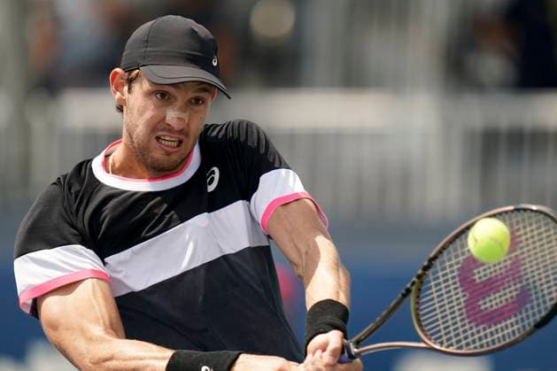 August 8, 2023, Toronto, Ontario, Canada: NICOLAS JARRY returns the ball to Ugo Humbert at The National Bank Open ATP, Tennis Herren tournament in Toronto Toronto Canada - ZUMAm215 20230808_zip_m215_013 Copyright: xArlynxMcAdoreyx