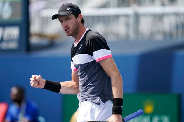 August 8, 2023, Toronto, Ontario, Canada: NICOLAS JARRY celebrates a point during a match against Ugo Humbert at The National Bank Open ATP, Tennis Herren tournament in Toronto Toronto Canada - ZUMAm215 20230808_zip_m215_015 Copyright: xArlynxMcAdoreyx